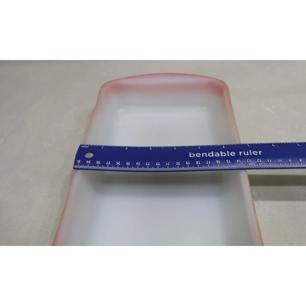 Glasbake J2024 Milk Glass Baking Dish Coral/Persimmon Glow-Rim 1.5 Qt. USA